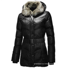 damas de longitud de la rodilla chaqueta extra larga chaqueta militar parka para las mujeres